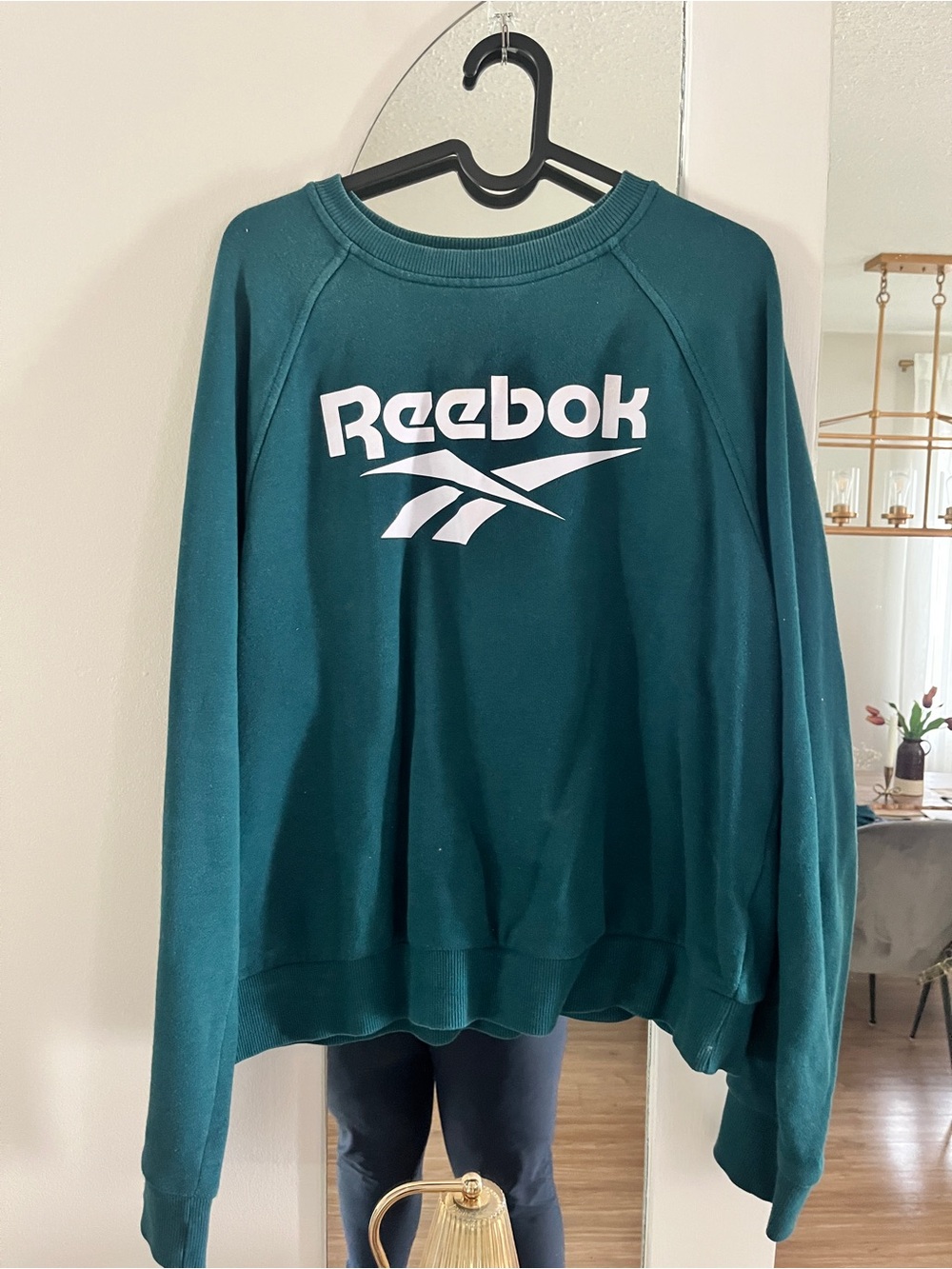 Reebok Teal Crewneck Sweatshirt with White Logo